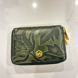 Valentina Teal Leather Box with Gold Lettering